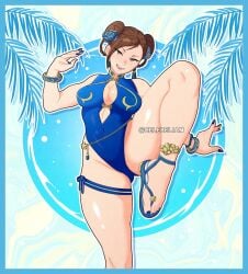 1girls 2d 2d_(artwork) 2d_artwork adult adult_female bare_arms bare_calves bare_hands bare_hips bare_knees bare_legs bare_shoulders bare_skin bare_thighs belly belly_button big_boobs big_breasts bikini blue_bikini blue_fingernails blue_nail_polish blue_nails blue_one-piece_swimsuit blue_swimsuit blue_swimwear blue_toenail_polish blue_toenails breasts brown-eyed_female brown-haired_female brown_eyes brown_hair busty busty_female busty_girl celebelian chun-li cleavage cleavage_cutout clothing_cutout collarbone digital digital_art digital_drawing digital_drawing_(artwork) digital_media digital_media_(artwork) double_bun drawing elbows exposed_arms exposed_hips exposed_legs exposed_shoulders exposed_skin exposed_thighs female female_focus female_only fingernails fingers fit_female foot_up from_front front_view groin hair_bun hair_ornament hair_ornaments head_tilt inguinal_crease inguinal_ligament inner_thighs knee_up knees large_boobs large_breasts lean_figure leg_lift leg_up legs_apart legs_spread lifting_legs linea_alba looking_at_viewer mature mature_female mature_woman nail_polish nails narrow_waist navel one-piece_swimsuit open_mouth open_mouth_smile parted_lips portrait posing posing_for_the_viewer shoulders slender_body slender_waist slim_female slim_waist smile smiley_face smiling smiling_at_viewer solo spread_legs spreading_legs spreading_thighs standing stomach street_fighter swimsuit swimwear thick_thighs thighs tied_hair tilted_head toenail_polish toenails tongue twin_buns upper_teeth wide_hips woman