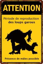 attention balls caution_sign panel werewolf