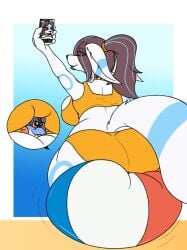 1boy 1girl absurd_res anthro ass ass_focus ass_press ball_(object) beach_ball big_ass blue_body bounce bouncing bouncing_on_ball bouncing_on_beach_ball bouncy breasts busty clothing dragon duo ear_piercing earring eeveelution exercise exercising eyewear female fluffy_tail fur fusion generation_2_pokemon generation_3_pokemon gym_bra gym_pants hi_res imminent_popping inflatable large_breasts lips macro male micro motion_lines mythological_creature mythological_scalie mythology nintendo on_ball original_character phone piercing plump plump_ass pokemon pokemon_(species) pool_toy rear_view ring_piercing scalie selfie sit_to_pop sitting sitting_on_another sitting_on_ball sitting_on_beach_ball smile smothering squish squishing summer sunglasses swampert swimwear tail umbreon underwear white_body white_fur