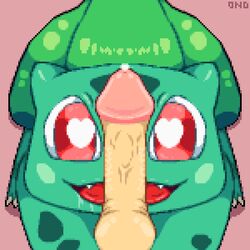 1:1 ambiguous_gender bulbasaur digital_media_(artwork) duo feral genitals human licking male male_only mammal nintendo onojeff oral penile penis penis_lick pixel_art pokémon_(species) pokemon pokemon_rgby sex tongue tongue_out video_games