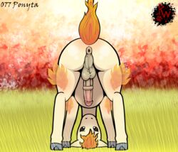 2020 animal_genitalia animal_penis anus ass balls darkened_genitalia digital_media_(artwork) equid equine equine_penis erection feral fire flaming_hair flaming_mane flaming_tail fur generation_1_pokemon genitals hi_res horsecock male male_only male_ponyta mammal nintendo penis pokémon_(species) pokemon pokemon_rgby ponyta presenting presenting_hindquarters pseudo_hair pseudo_mane puffy_anus rapistwerewolf rear_view solo text video_games