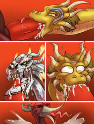 3_heads anthro bodily_fluids comic cum cum_in_mouth cum_inside cybernetics cyborg derp_eyes dinosaur dragon duo ejaculation fellatio female fucked_silly gay genital_fluids godzilla_(series) headgear hi_res horn hydra kaiju looking_pleasured machine male mecha-king_ghidorah meme multi_head narrowed_eyes oral oral_penetration penetration penile pterosaur reptile rodan scalie straight thebigbadwolf01 toho tongue tongue_out