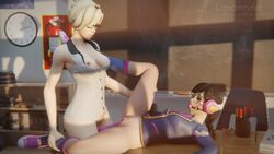 2girls 3d academy_d.va alternate_costume animated areolae ball_gag bdsm blender breasts classroom d.va dildo dildo_penetration dreamrider female female_only femdom femsub gag gagged glasses mercy nipples no_sound nude overwatch penetration pink_ball_gag pussy shoes strap-on vaginal_penetration video yuri