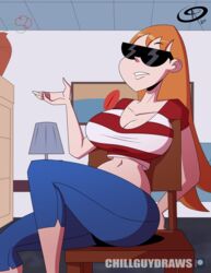 big_breasts chillguydraws cleavage dee_dee_replacement dexter's_laboratory frostbiteboi sunglasses tinted_eyewear