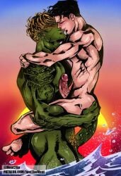 alien billy_kaplan billy_maximoff black_hair blonde_hair blue_eyes glowing_eyes green_skin hulkling husbands justthemeat/meat2go magic_user male_only marvel marvel_comics solo_male teddy_altman wiccan young_avengers