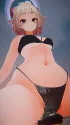 1girls 3d 3d_(artwork) big_breasts black_bikini breasts female female_focus female_only giantess light-skinned_female light_skin original original_character ship solo solo_female solo_focus starry_(starrygts) swimsuit swimwear