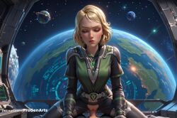 1boy 1boy1girl 1girls ai_generated bioware blonde_hair bodysuit closed_eyes clothed_sex cockpit cowgirl_position earth_(planet) female hi_res lana_beniko lips lucasfilm penis planet pov progenarts pussy sex short_hair solo_focus space star_wars star_wars:_the_old_republic straddling straight torn_clothes uncensored vaginal_penetration vaginal_sex