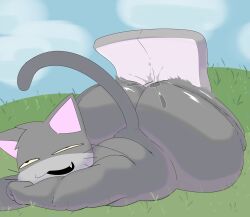 absurd_res alienmyth64 anal anal_sex animate_inanimate anthro ass belly big_butt big_penis bodily_fluids controller dad_cat digital_media_(artwork) domestic_cat duo erection felid feline felis fur game_controller genital_fluids genitals grass grass_field gray_cat_(alienmyth64) grey_body grey_fur hi_res imminent_anal imminent_sex inanimate_object male male/male male_penetrated male_penetrating male_penetrating_male mammal nintendo nintendo_controller nude penetration penile penis plant scottgames sex simple_background slightly_chubby smile surprised tail thick_thighs wide_hips wii wii_balance_board woopyy