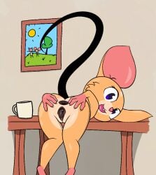 ahe_gao anthro anus anus_gape ass_focus bedroom bedroom_eyes big_ass big_butt big_ears black_anus black_genitals black_pussy black_vulva blush bubble_butt curvy dark_anus darkened_genitals darkened_pussy detailed_anus detailed_pussy embarrassed explicit female from_behind furniture heart_eyes highres indoor juni light_blush long_eyelashes long_tail looking_at_viewer looking_back mouse mouse_girl nude oc orange_fur original_character picture_frame pink_ears pink_nose presenting presenting_anus presenting_pussy pussy pussy_gape pussy_juice raised_tail rappywet rat rear_view rodent simple_background smirk solo spread_legs spreading_ass spreading_pussy tail_focus tail_raised thick_thighs tongue_out vagina vaginal_juices voluptuous wet_pussy wide_hips wooden_table