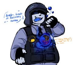 2boys benrey burping butterslug clothed dialogue gordon_freeman_(half-life_vr_but_the_ai_is_self-aware) half-life_vr_but_the_ai_is_self-aware internal macro/micro male pred smug_face stomach_noises tongue vore