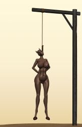 anthro arrowed asphyxia asphyxiation belly breasts choked choking equid equine female hanged hanging hooves horse legs looking_pleasured noose pleasured pussy serpenteya toned vagina vulva