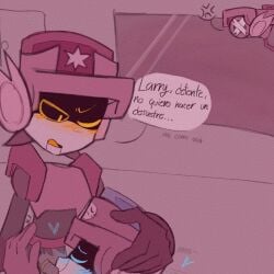 keyimeli brawl_stars larry_(brawl_stars) lawrie_(brawl_stars) yaoi incest gay robot robot_boy twins robot_penis spanish_text male/male brothers brother/brother twink blowjob secret_sex r-t_(brawl_stars)