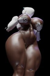 3d 3d_(artwork) big_breasts blender brown_body haydee haydee_(game) holding_breast render