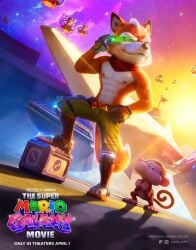 3d_animation 4k abs ai_assisted ai_generated anthro athletic athletic_male canid canine cinematic cinematic_lighting fit_male fox fox_mccloud fur furry furry_male furry_only green_eyes high_resolution illumination_entertainment lean male male_only mammal mario_(series) mario_bros movie movie_poster muscular nintendo orange_fur red_bandana render star_fox super_mario_galaxy_(2026_film) tail ukiki visible_abs