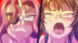 2girls ahe_gao ahegao black_hair bondage broken_rape_victim crying crying_with_eyes_open cum cum_on_face cumshot mashou_no_nie mashou_no_nie_3 multiple_girls murakami_teruaki nose_hook olivia_scarlett pink_hair rape red_eyes ruiri screencap tears