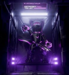 3d_(artwork) anthro bondage bound bulge chastity_bulge chastity_device clothing containment_cell digital_media_(artwork) drone e16f_(tanza3d) encasement hi_res hypnosis hypnotic_visor latex latex_clothing latex_skinsuit lock_bulge lock_symbol male mind_control null_bulge permanent_bondage permanent_encasement sex_toy skinsuit solo tail tanza3d tight_clothing vacuum_bed vibrator wand_vibrator