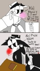 black_spy blush close_up cuntboy dirty_talk dirty_talk_on_the_phone marielikesnsfw masturbation pussy_wet spy_vs_spy white_spy