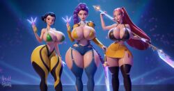 2026 2girls 3d 3d_render 3girls absurd_res ai_assisted ai_generated asian asian_female barely_contained barely_contained_breasts bikini black_bikini_top black_hair bottom_heavy braid braided_hair busty busty_female choker cleavage concert crop_top curvaceous curvy dagger daisy_dukes demon denim dual_wielding exaggerated_anatomy eyeliner female female_only front_view full_cleavage glass_sword glossy glossy_body green_bikini_top group hair_buns halterneck holding_weapon hourglass_figure huge_ass huge_breasts jewelry korean kpop_demon_hunters large_breasts legwear lewdstein light-skinned_female light_skin looking_at_viewer magical_girl makeup micro_bikini mira_(kpop_demon_hunters) mommy_milkers multiple_girls netflix o-ring parody perfect_body pink_hair purple_hair revealing_clothes rumi_(kpop_demon_hunters) seductive sexy sexy_body sexy_pose shiny shiny_skin shorts side_slit skintight smile sparkles spear stage standing string_bikini sword thicc thick_thighs thighs throwing_knife thunder_thighs twin_buns voluptuous wasp_waist weapon wide_hips wide_thighs yellow_bikini_top yellow_skirt zoey_(kpop_demon_hunters)