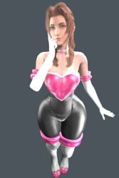 3d 3d_(artwork) aerith_gainsborough breasts canastus cosplay crossover female final_fantasy final_fantasy_vii final_fantasy_vii_remake looking_at_viewer pinup render rouge_the_bat_(cosplay) simple_background sonic_adventure_2 sonic_the_hedgehog_(series) source_filmmaker