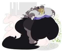 bbm big_breasts breasts busty_boy castdraws_(artist) cleavage furry huge_breasts overweight ssbbm tagme thick_thighs weight_gain wide_hips