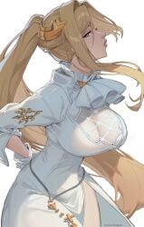1girls allen_skies02 android ass asymmetrical_bangs bangs big_breasts blonde_hair blue_eyes breasts child_bearing_hips clothed clothing commander_white curvaceous curvaceous_ass curvaceous_body curvaceous_female curvaceous_figure curvaceous_hips curvaceous_thighs curvy curvy_body curvy_female curvy_figure curvy_hips curvy_thighs female female_focus female_only gynoid hair_ornament large_breasts looking_at_viewer nier:_automata nier_(series) ponytail pouting_at_viewer pouting_lips solo solo_female solo_focus thick thick_hips thick_legs waifu yorha_commander
