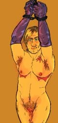 bottom_growth chains leon_scott_kennedy resident_evil restrained trans_man transgender transmasc