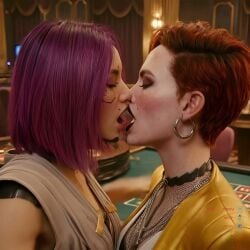 2girls ai-created ai_generated ai_video animated aurore_cassel breast_exposed cd_projekt_red clothed_sex cyberpunk_2077 edited girls_only google_gemini grok grok_imagine kissing mature_female mikey-rg97 on_bed song_so_mi songbird sound tagme video yuri