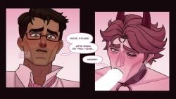 2boys 2d 2d_(artwork) arcane arcane_jayce arcane_viktor big_penis blowjob blowjob_only boys brown_hair censored censored_penis cock cock_ring cock_worship collar daddy daddy_and_twink devil devil_horns dialogue digital_media_(artwork) dominant dominant_male english_dialogue english_text eye_contact eye_contract eyeshadow face fucking fucking_mouth gay gay_male gay_sex glasses glasses_on_face hairy_cock hairy_male hairy_penis huge_cock jayce jayce_talis jayqdrawings kneeling kneeling_on_ground kneeling_oral_position kneeling_position large_penis latino latino_male league_of_legends leashed_collar licking_penis light-skinned_male light_skin looking_at_partner looking_down looking_pleasured looking_up makeup male male/male male_focus male_only masculine_gay masculine_male muscular muscular_male naked naked_male one_eye_closed open_mouth oral oral_insertion oral_penetration oral_sex penis penis_in_mouth pink_background romantic_couple semen semen_on_face semen_on_mouth sex shaft shirt_lift shirt_only side_view size_difference standing standing_sex submissive submissive_male sucking_penis suit tan_skin thick_penis twink viktor_(league_of_legends) wet_penis white_penis yaoi