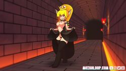 animated armwear bowsette breasts casual clothing female genderswap headwear human mario_(series) moikaloop neckwear new_super_mario_bros._u_deluxe nintendo no_sound pale_skin source_request tagme video walk_cycle walking year_request