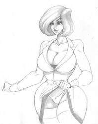 1girls ann_possible big_breasts big_lips black_and_white breasts bust cleavage clothed clothing clothing_lift coat collarbone curvy disney doctor dress_lift eyelashes female female_only gigantic_breasts henrik-drake hhammerh huge_breasts human kim_possible large_breasts lingerie milf monochrome mother panties pencil_(artwork) plunging_neckline puffy_lips robe_lift rsahnp shirt_lift short_hair sketch solo straight_hair thick_thighs thighhighs voluptuous wide_hips