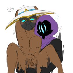 anal anal_sex artist_request big_penis cypher_(valorant) gay hat hoodie male_only omen_(valorant) penis riot_games tanned_skin testicles valorant yaoi