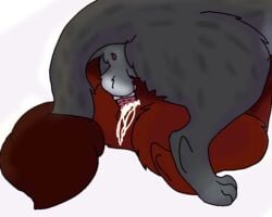 ashfur_(warriors) ass backsack balls cum_in_pussy feline feral_on_feral grey_fur male_anus orange_fur squirrelflight_(warriors) straight warriors_(cats)