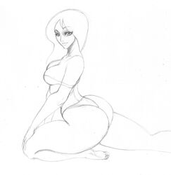 1girls ass back back_view barefoot bra breasts bubble_butt cleavage curvy dat_ass disney disney_channel feet female female_only henrik-drake hhammerh hourglass_figure huge_ass human kim_possible large_breasts looking_at_viewer monochrome panties penny_(kim_possible) rough_sketch rsahnp sketch soles solo thick_thighs toes traditional_media voluptuous waist white_background wide_hips