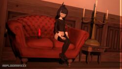 16:9 3d absurd_res black_hair clothed clothing creepy_susie dildo female hair hi_res high_heels human humanoid mammal reploidmanxxx sex_toy solo source_filmmaker the_oblongs widescreen