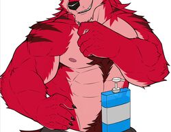 abs anthro bara chris_(drks) drks furry male male_only muscle muscular pecs shampoo shampoo_challenge solo