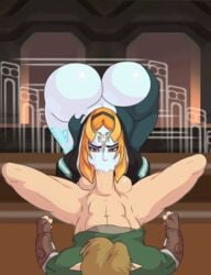 1boy 1girls 2010s 2d 2d_(artwork) :>= abs absurd_res absurdres animated apple_butt ass clothing deep_blowjob deepthroat faceless_male female female_focus huge_ass huge_cock hylian jay-marvel link link_(twilight_princess) male midna nintendo oral oral_sex penis the_legend_of_zelda twili_midna twilight_princess uncensored unseen_male_face