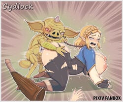 bokoblin cydlock doggy_style golden_bokoblin huge_ass huge_breasts huge_cock interspecies milf monster nintendo penetration princess_zelda pussy_ejaculation pussy_juice pussy_juice_drip tears_of_the_kingdom the_legend_of_zelda torn_clothes younger_female zelda_(tears_of_the_kingdom)