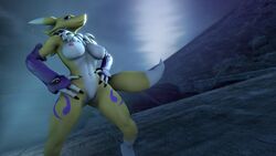 16:9 2018 3d anthro breasts canid canine claws digimon digimon_(species) female fox fur genitals kasdaq mammal multicolored_body multicolored_fur nude pussy renamon solo source_filmmaker white_body white_fur widescreen yellow_body yellow_fur