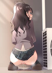 anus ass censored kazano_hiori outdoor_pee outdoors outside peeing peeing_on_ground pussy sakamata_(sakamata4) seifuku skirt_lift the_idolm@ster the_idolm@ster_shiny_colors urinating urinating_female urination urine urine_pool urine_splatter urine_stream