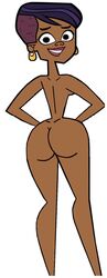 accurate_art_style ass black_eyes codl dark-skinned_female dark_skin female female_only human lips looking_at_viewer smile solo stephanie_(tdi) the_ridonculous_race total_drama_island white_background