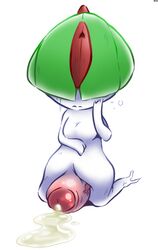 cheezyweapon color cum front_view kneeling male male_only penis pokemon ralts solo tagme