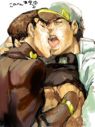 2boys age_difference diamond_is_unbreakable dilf human incest jojo's_bizarre_adventure josuke_higashikata jotaro_kujo male male_only multiple_males nephew uncle uncle_and_nephew yaoi