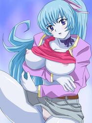 1girls aoi_(gegege_no_kitarou) blue_hair blue_skin breasts female gegege_no_kitarou humanoid large_breasts nisina tagme youkai yuki_onna