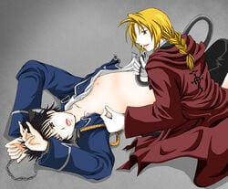 edward_elric fullmetal_alchemist human male multiple_males roy_mustang tagme yaoi