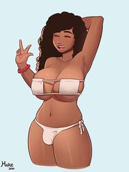 1futa 2020 arm_up armpit armpits ball_bulge balls balls_in_panties balls_under_clothes bandeau_bikini big_hair bikini black_hair bracelet breast_squish breasts brown_hair brown_skin bulge camel_toe cleavage closed_eyes clothed clothed_futanari cropped_legs curly_hair dark-skinned_futanari dark_hair dark_skin dickgirl eyepatch_bikini eyes_closed flaccid full_cleavage futa_only futanari gesture hand_behind_head happy huge_breasts intersex long_hair lowleg_bikini lowleg_panties mare_ten muffin_top navel open_mouth panties panty_bulge peace_sign penis penis_bulge penis_in_panties penis_under_clothes side-tie_bikini skindentation smile smiling solo solo_futa standing tan_skin thick_bottom_lip thick_thighs underboob v white_bikini wide_hips