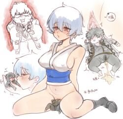 2girls big_breasts blush boots canon_genderswap cross_section female female_only full_body genderswap_(mtf) giantess ginko_sakata gintama gintoki_sakata hairless_pussy heart-shaped_pupils hijikata_tenko hijikata_toshiro japanese_clothes minigirl multiple_girls nipple_bulge not_responding obi peeing peeing_self police_uniform policewoman pussy questionable_consent red_eyes rule_63 short_hair sideboob sitting size_difference unbirthing uncensored unconscious urine urine_stream very_short_hair wariza white_hair yuri