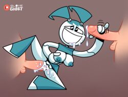 1girls 2boys balls breasts cum cum_in_pussy female gloveghost jenny_wakeman male my_life_as_a_teenage_robot nickelodeon nipples open_mouth penis pussy robot smooth_skin threesome vaginal_penetration xj-9