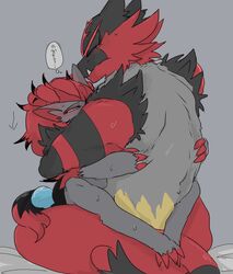 anthro anthro_on_anthro anthro_penetrated anthro_penetrating anthro_penetrating_anthro blush bodily_fluids closed_eyes duo female female_penetrated female_zoroark hi_res incineroar male male_penetrating male_penetrating_female meisaikawaii nintendo nude penetration pokémon_(species) pokemon pokemon_(species) sex straight sweat video_games zoroark