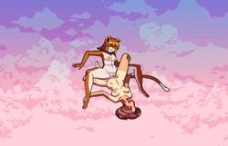 2girls animated areolae breasts cat_girl cloud_meadow eve_(cloud_meadow) female/female female_only interspecies monster_girl multiple_girls music orgasm pussy s-purple shorter_than_30_seconds sound tagme tanline tribadism video yuri