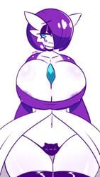 1girls 2020 :3 alternate_color alternate_skin_color anthro anthrofied areolae big_breasts blue_eyes dated eyeshadow female frowntown gardevoir half-closed_eyes huge_breasts huge_thighs humanoid large_breasts lav_(frowntown) nintendo panties pokemon pokemon_(species) pokemon_rse purple_skin thick_thighs thighhighs thighs thong white_skin wide_hips